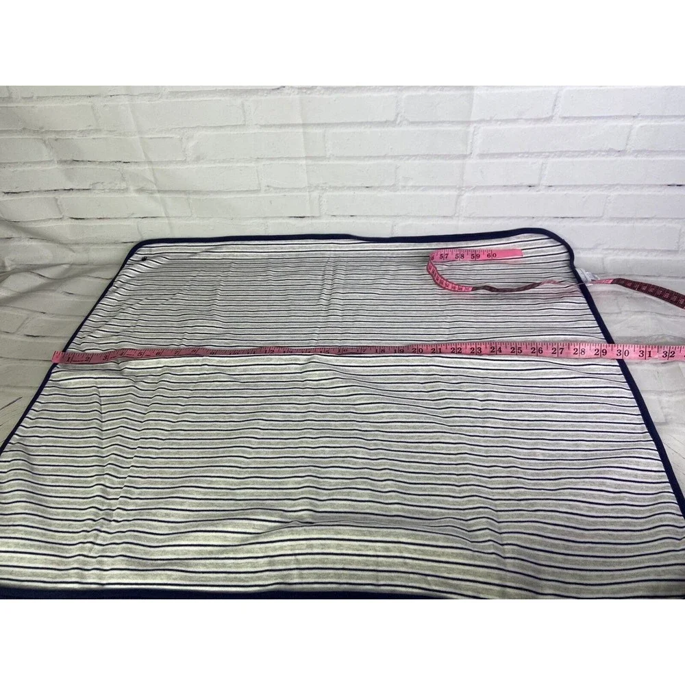 Ralph Lauren Polo Baby Knit Striped White Gray Blue Receiving Security Blanket